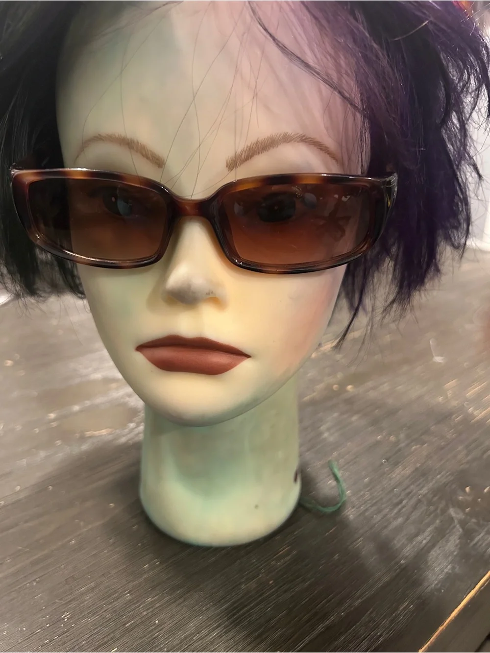 Tortoiseshelll Rectangular Sunglasses - Brown Lenses